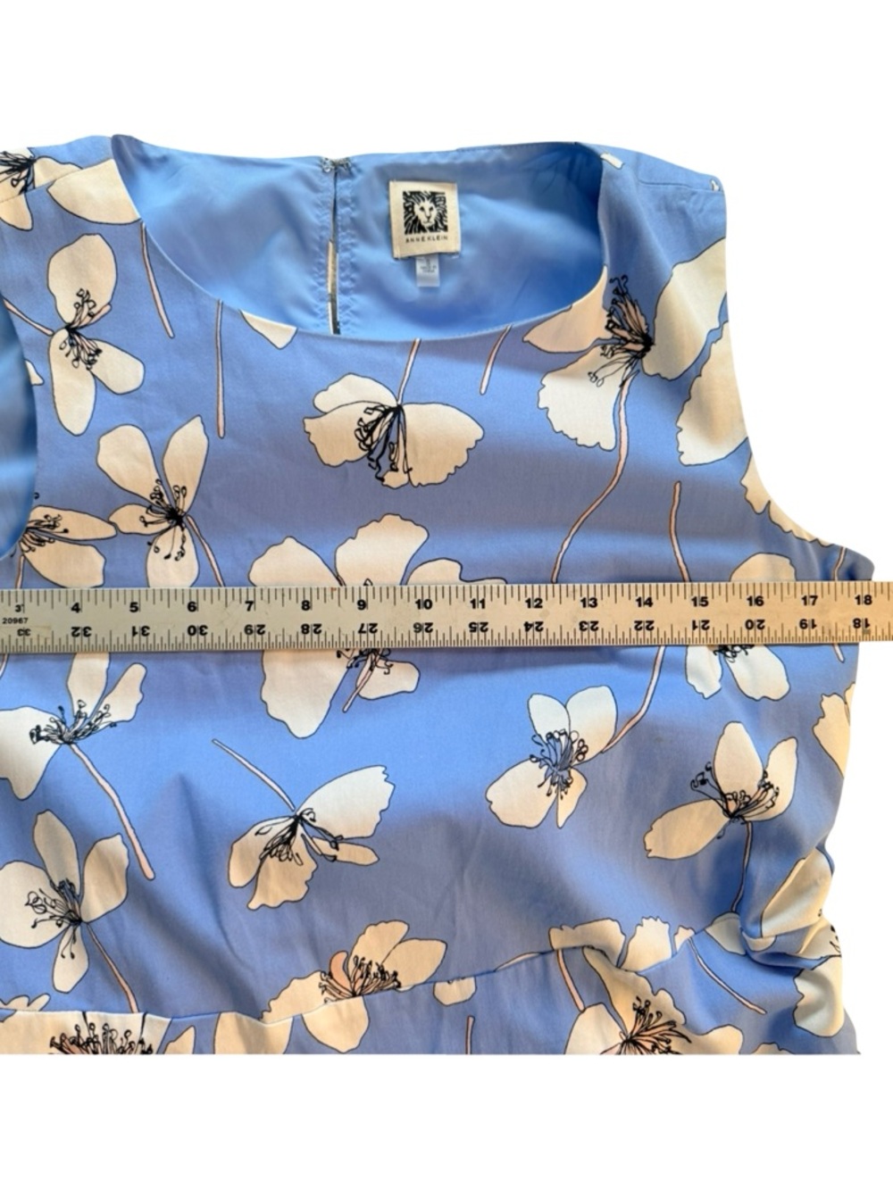 Anne Klein Floral Garden PartyPrint Belted Midi Dress Sleeveless Cotton S - Picture 8 of 10